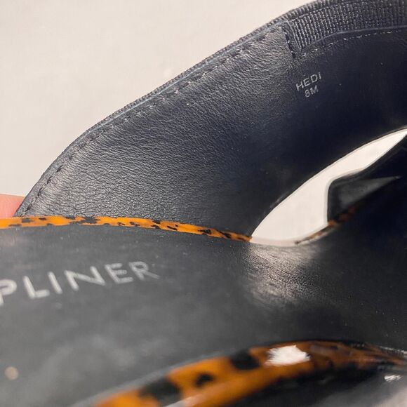 Donald Pliner Hedi Women's 8 M Black Brown Cross Strap Animal Print Wedge Sandal - Picture 7 of 11